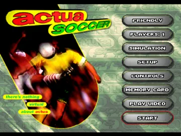 Actua Soccer (EU) screen shot title